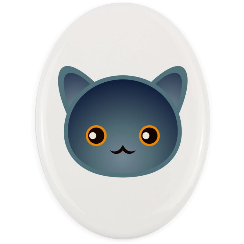 Chartreux - Keramik-Grabsteinfliese mit Grafik und Inschrift von Art-Dog