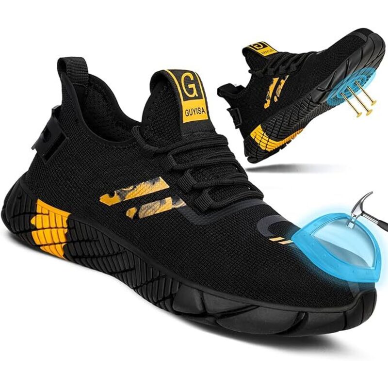 Leichte Sicherheitsschuhe, Anti-Crash, Durchtrittschutz, Rutschfest, Stahlkappe, Wickelschuh, Sicherheitssportschuhe, Arbeitsschuhe, Unisex, Größe 43