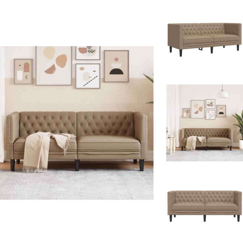 Vidaxl - Chesterfield-Sofa 2-Sitzer Cappuccino Kunstleder - 2-Sitzer-Sofa - 2-Sitzer-Sofas - Sofa - Couch