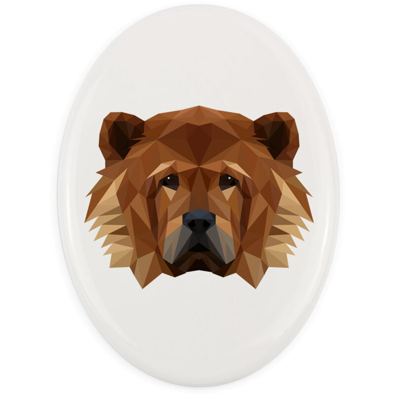 Chow Chow - ein Teller mit Foto und geometrischer Aufschrift von Art-Dog