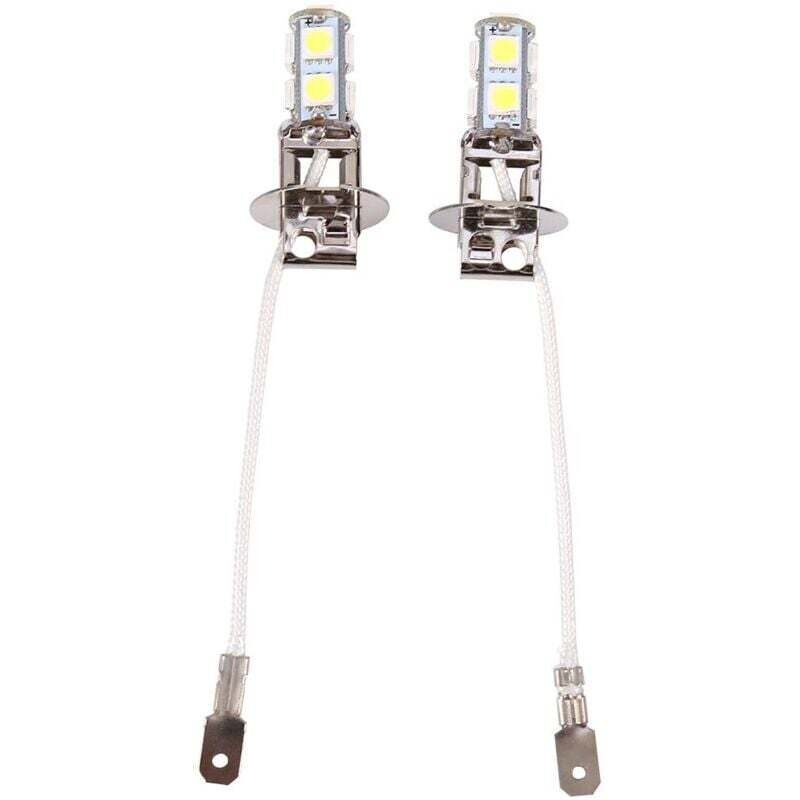 CHOYCLIT 2x H3 5050 Weiß 9 SMD LED Xenon DC12V Auto Auto Nebel Licht Lampe LED Lampen 6500K