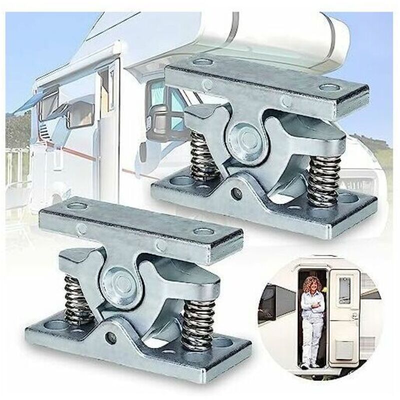 CHOYCLIT Anhängerzubehör, 2 Stück Wohnwagen Türstopper, Türstopper aus Zinklegierung, Wohnwagen Wohnmobil Zubehör, Federtürstopper für Garten,