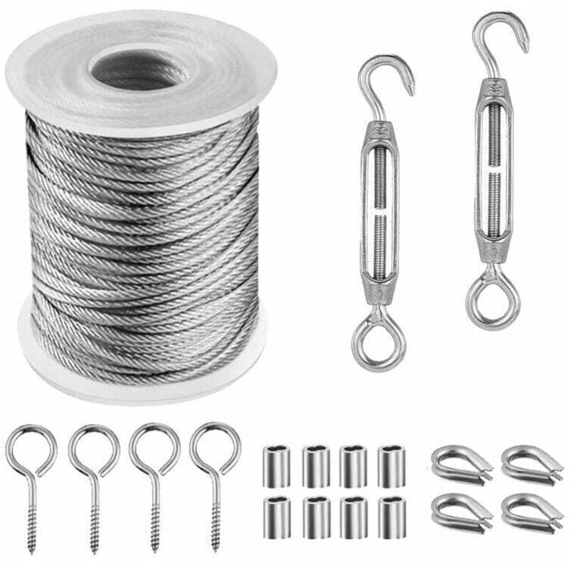 CHOYCLIT Aufhängekabel aus Edelstahl, ideal zum Aufhängen von Wäsche im Freien oder für andere Zwecke, robust und langlebig