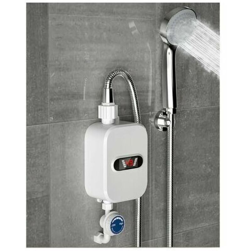 CHOYCLIT Elektrischer Durchlauferhitzer, Mini-Warmwasserbereiter, Mini-Schnelldurchlauferhitzer, 3500 W, 220 V, für Küche, Badezimmer, Dusche