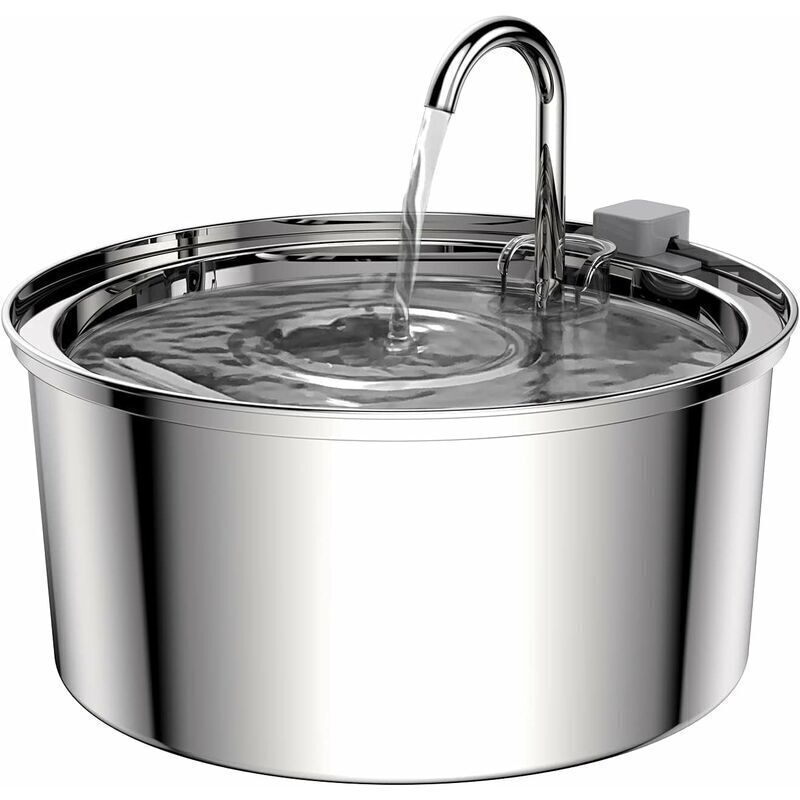 CHOYCLIT Katzentrinkbrunnen 3,2 l, Katzenbrunnen aus Edelstahl, mit verbesserter Pumpe und 1 Ersatzfilter