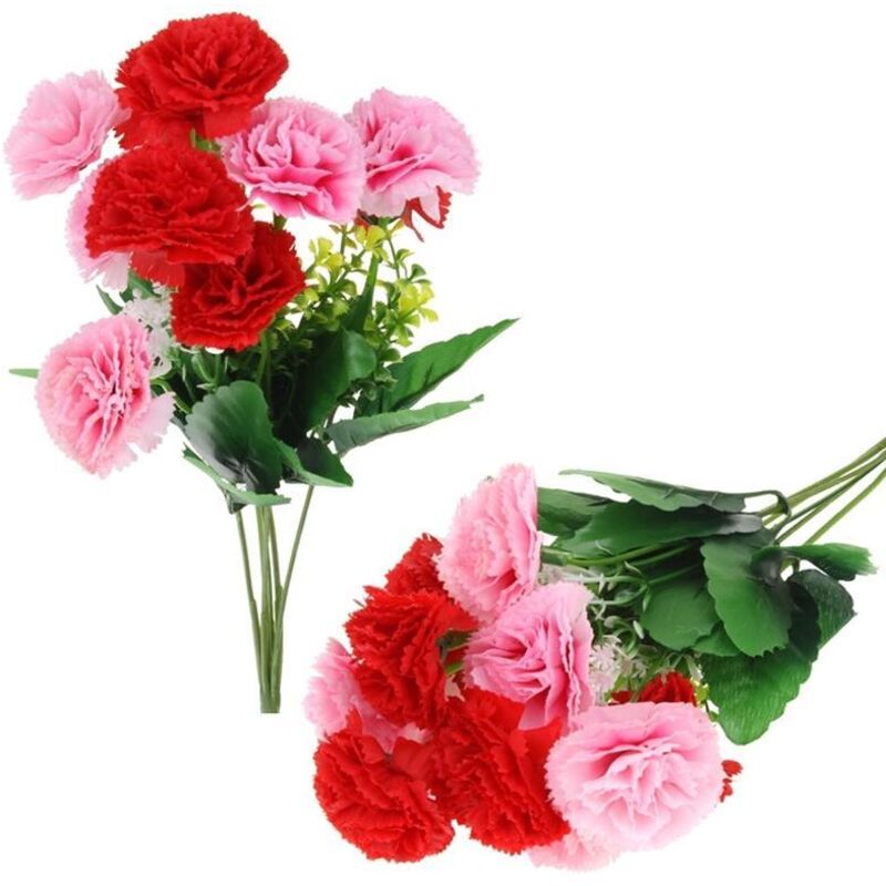 Chrysanthemenstrauß Kunstblumen für Vasendekoration Komposition 35 cm - Rot-Pink