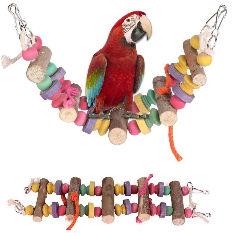 Zoternen - Cikonielf Leiter Vogel Spielzeug Hölzerne Strickleiter Regenbogen Brücke Schaukeln Holz Leiter Swing Vogel Spielzeug Hängeleiter