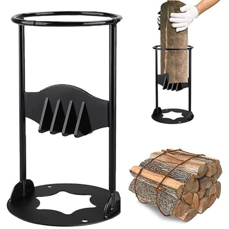 Clearance Brennholz-beleuchteter Spalter, manueller Holzspalter, geteilter Gusseisenkeil, Brennholz-beleuchtet, schwarz (14,5 cm x 27 cm)