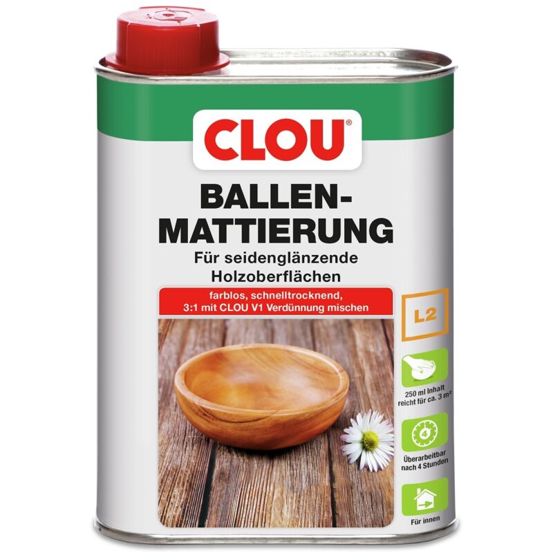 Clou Ballen Mattierung L2 250 ml farblos Holzlasur