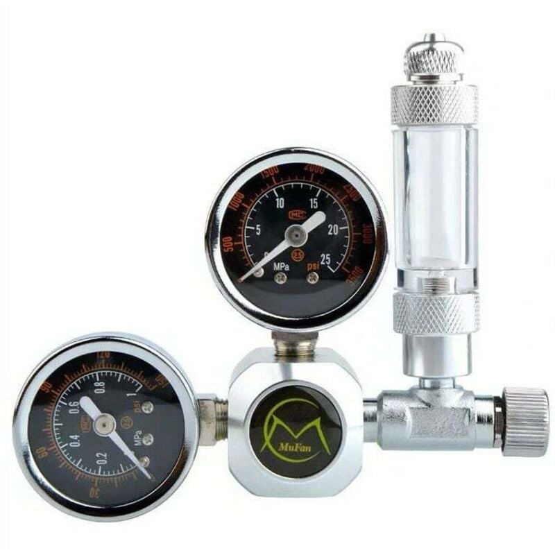 CO2 Druckminderer, Aquarium Druckregler, Aquarium mit Luftblasenzähler