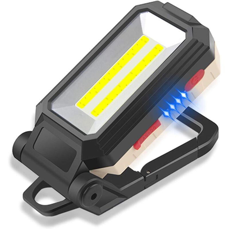 COB-Arbeitsleuchte, über USB wiederaufladbarer tragbarer LED-Strahler mit Magnet für Autoreparatur, Angeln, Camping, Angeln und Baustelle