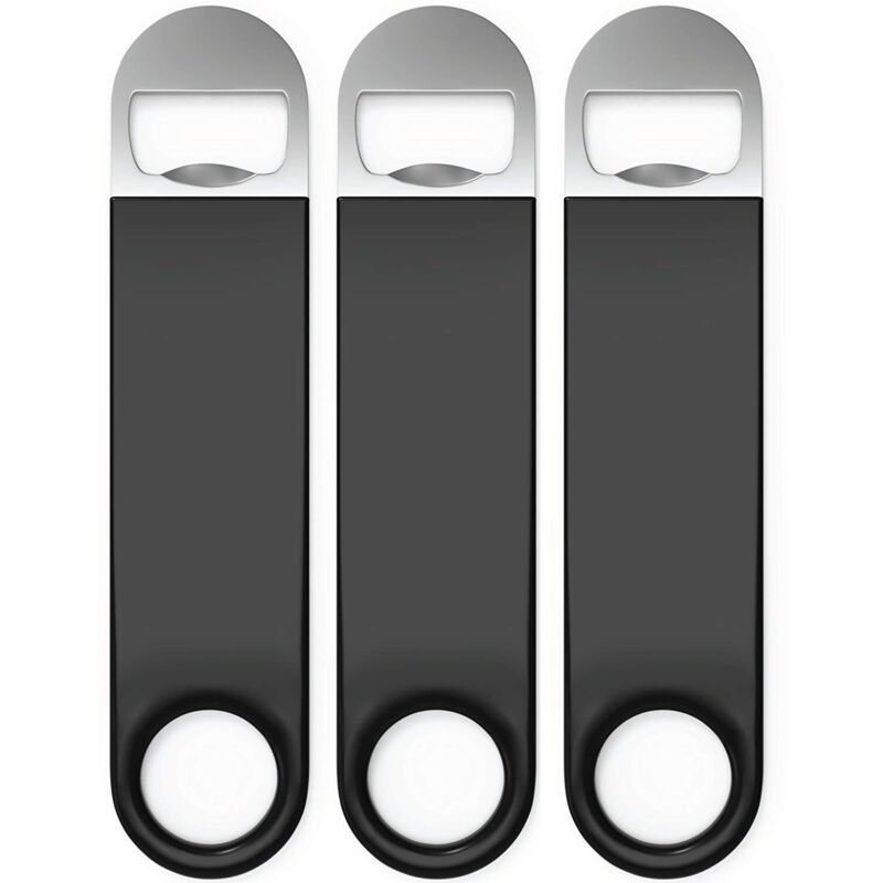 Cocktailshaker, Flaschenöffner, Schnellöffner, 3er-Set. Professionelle Qualität: Gummibeschichtung, Edelstahl. Große Ausführung, 18 cm.