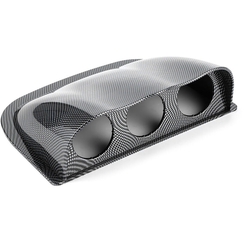 Cocoarm Triple Dash Gauge Pod 3 Hole Dash Dashboard Meter Bracket Universal with ABS Material for 2 Inch / 52 Mm Carbon Fiber Black (Hydroelectric