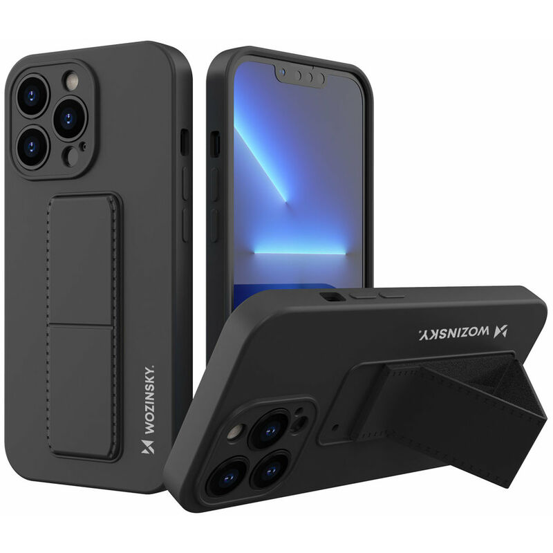 cofi1453® Kickstand Hülle Bumper aufstellbar kompatibel mit iPhone 13 Pro Silikon Hard Case Schale Zubehör Tasche Schutz mit integriertem Magneten