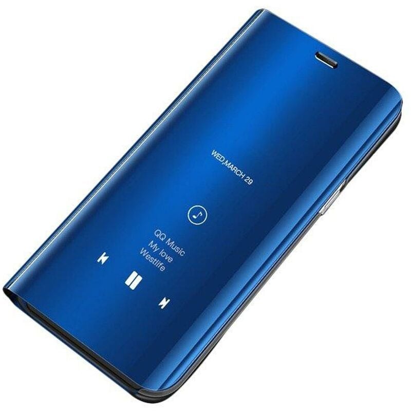 Markenlos - cofi1453® Smart View Spiegel Mirror Smart Cover Schale Etui kompatibel mit honor Schutzhülle Tasche Case Schutz Clear Blau Honor 8S