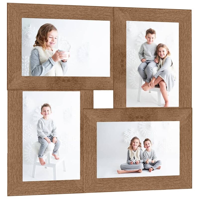 Vidaxl - Collage Bilderrahmen für 4x(10x15 cm) Fotos Hellbraun mdf