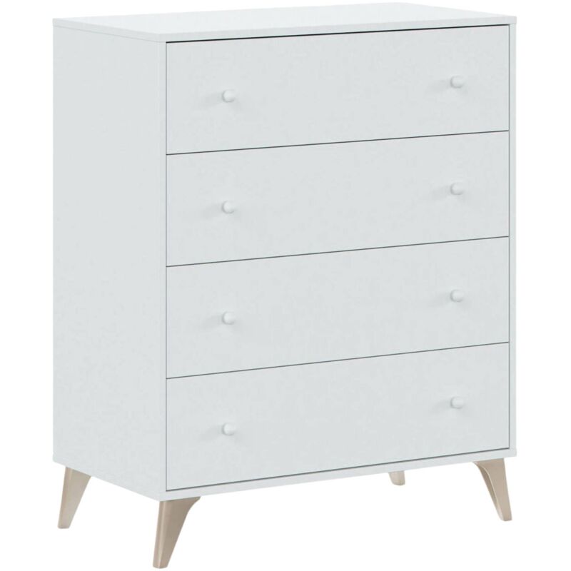 Usinestreet - Schubladenschrank Denver, Kommode mit 4 Schubladen, Kommode für Schlafzimmer, Moderne Kommode, cm 78x40h95, Weiß