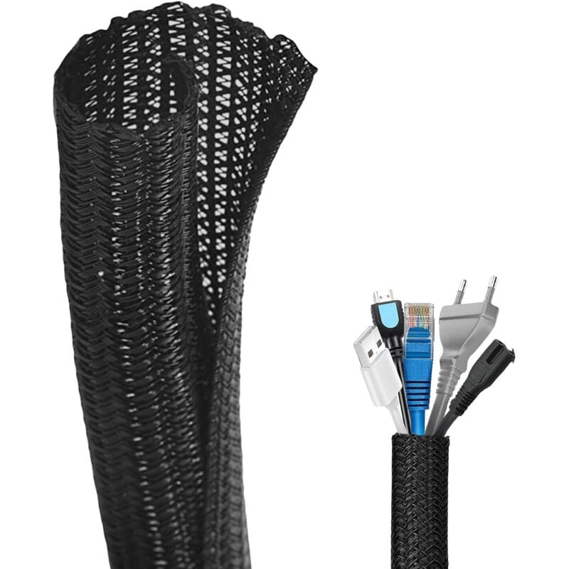 Computer-Kabelmanagement, 3 Meter Φ13–25 mm verstellbares Kabelmanagement, Kabelschutz, Kabelhülle, Büroummantelung für Computer/Automobil,