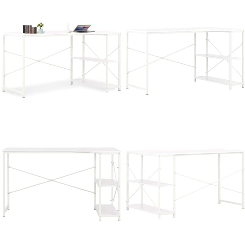 Vidaxl - Computertisch Weiß 120x72x70 cm - PC-Tisch - Schreibtisch - Weißer Schreibtisch - L-förmiger Schreibtisch - Home Office - Home & Living