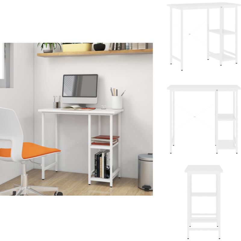 Vidaxl - Computertisch Weiß 80x40x72 cm mdf und Metall - PC-Tisch - Schreibtisch - Weißer Schreibtisch - Moderner Schreibtisch - Industriel Style