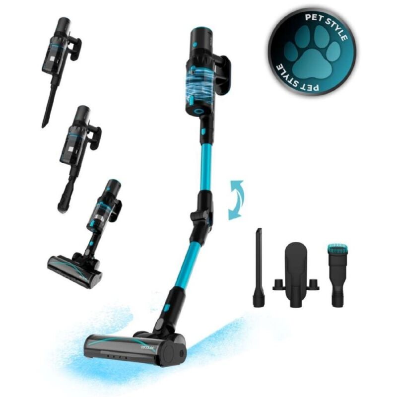 Conga Rockstar 3500 Storm Pet Flex. Kabelloser BLDC-Stielstaubsauger mit 500 W Gesamtleistung und 150 AW. 70 Minuten Betriebsdauer im ECO-Modus.