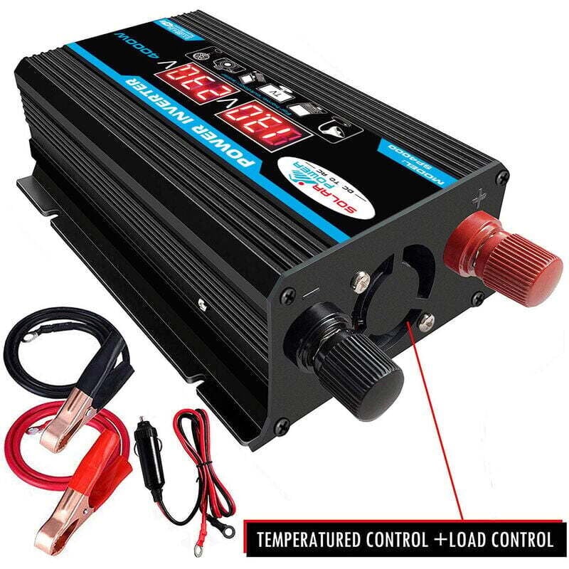 12 V 220 V reiner Sinus-Wechselrichter, 4000 W reiner Sinus-Wechselrichter-Transformator mit Fernbedienung und zwei Wechselstromsteckdosen für