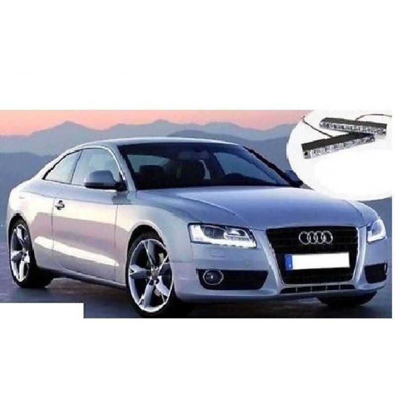 Trade Shop - Paar Leuchten Tagfahrlicht 6 LED Ultraweiß Weiß Auto Motorrad Tuning Camper Tagfahrlicht -