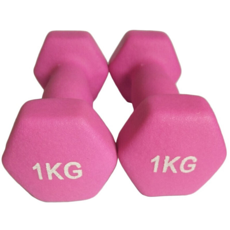 Trade Shop Traesio - Trade Shop - paar gewichte hanteln gym hantel 1+1KG fitness langhanteln herzübungen -