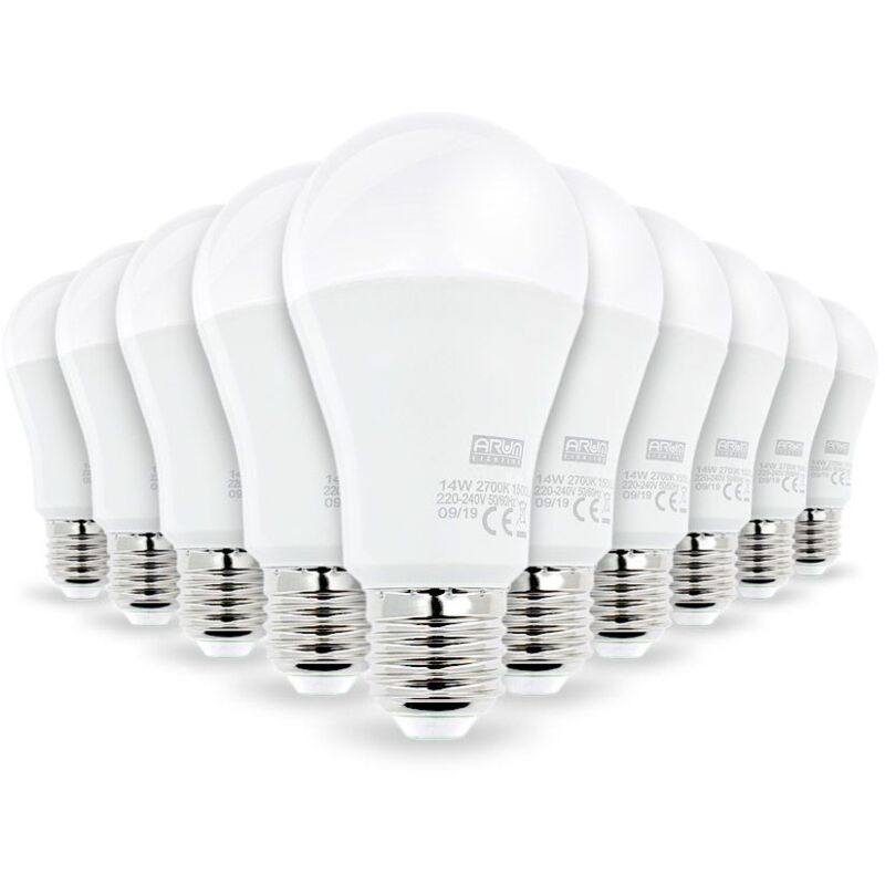 Set mit 10 E27 LED-Lampen Hohe Leuchtkraft 14W Eq 100W Farbtemperatur: 4000K neutralweiß