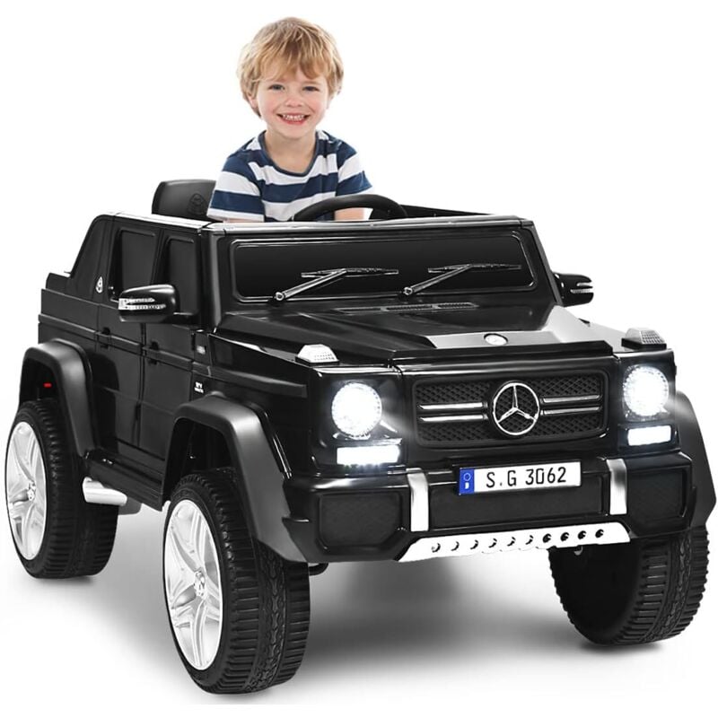 COSTWAY 12V Mercedes-Benz Maybach Kinderauto mit 2,4G-Fernbedienung, Elektroauto mit MP3, Musik, Hupe und LED-Leuchten, Jeep Auto 2,5-5,5km/hm,