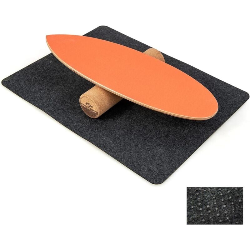 COSTWAY Balance Board aus Holz, Balancebrett, Balance Trainer Trickboard für zuhause, inkl. Korkrolle, Balance-board aus 8 hochwertigen Holzschichten