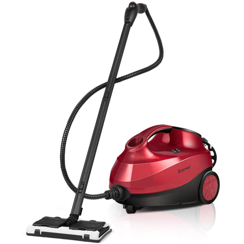 COSTWAY Dampfreiniger mit 18 Zubehoerteilen, Bodendampfreiniger fuer Teppiche, Fussboeden, Fenster und Autos / 2000W / 4 Bar / 1,5L Tank/bis 108℃ /