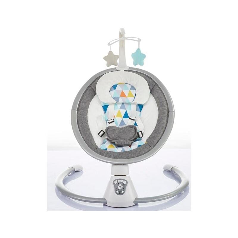 Costway - Elektrische Babyschaukel, Babywippe mit 5 Schaukelstufen, 3-Stufen-Timer-Funktion, 5-Punkt-Sicherheitsgurt, Spielzeuge, Musik,