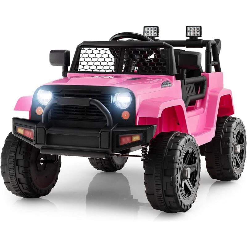 Costway - Elektroauto für Kinder, Kinderauto Elektrisch 12V mit Fernbedienung & Musik & usb & Scheinwerfer, Kinderfahrzeug 2,5-4,5 km/h, für Jungen