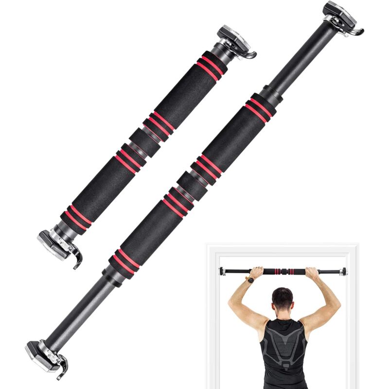 COSTWAY Klimmzugstange für den Türrahmen ohne Schrauben, Tür Reckstange bis zur 120KG belastbar, Türstange 65 - 100 cm einstellbare Länge, mit