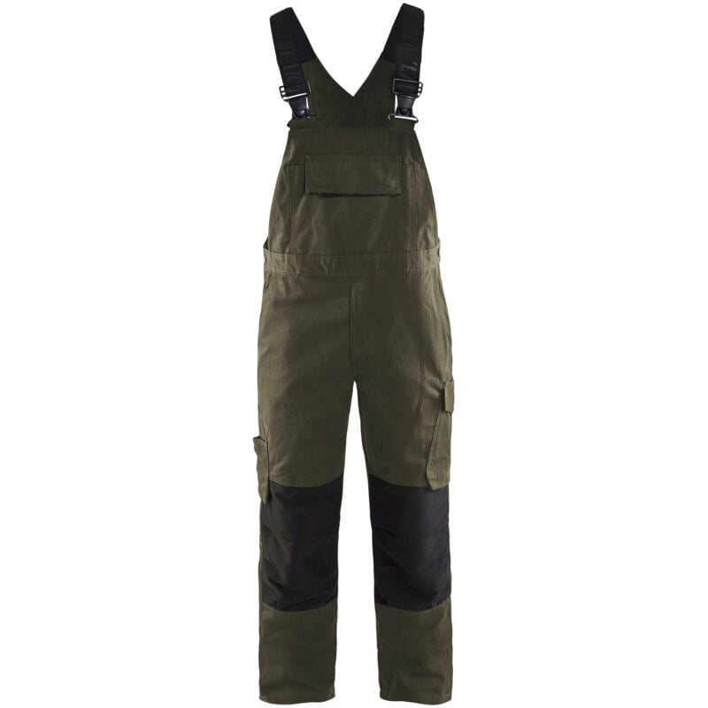 Arbeitslatzhose mit Stretch-Trägern 2695 - Khaki/Schwarz 42