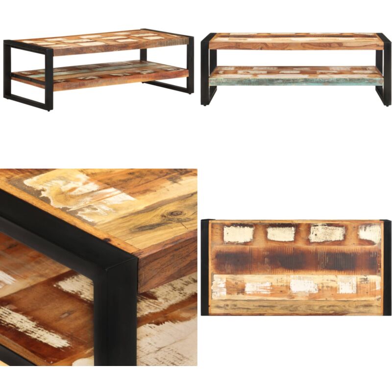 Vidaxl - Couchtisch 120x60x40 cm Altholz Massiv - Holz Couchtisch - Rustikal Couchtisch - Vintage Couchtisch - Beistelltisch - Altholz Couchtisch