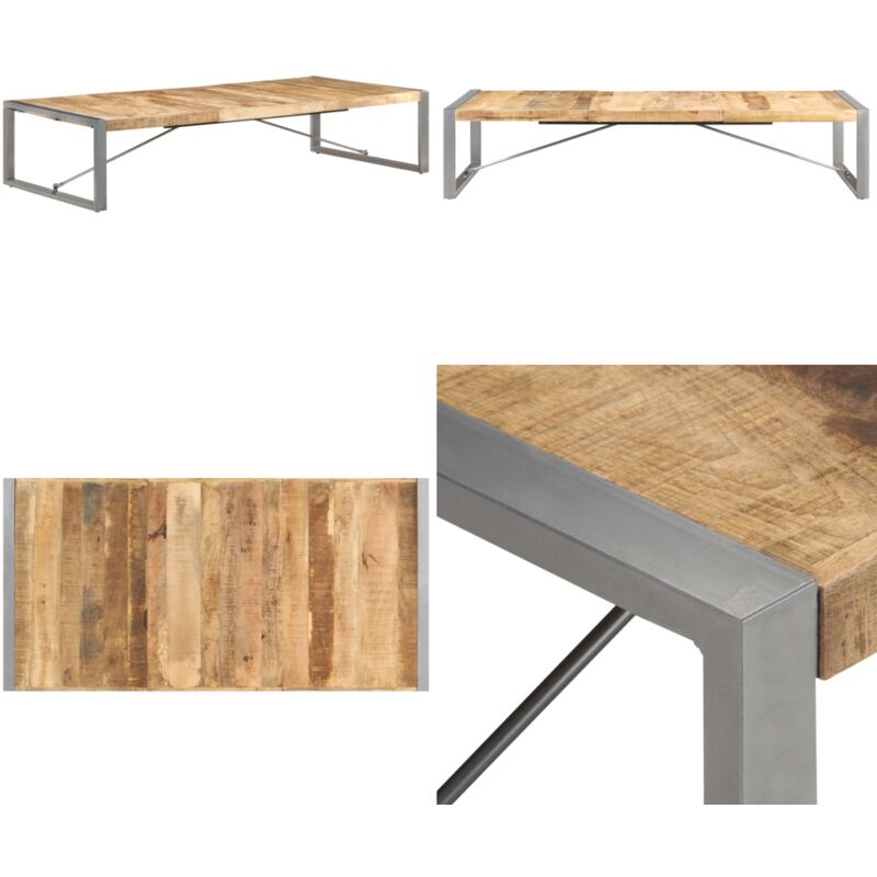Vidaxl - Couchtisch 180x90x40 cm Raues Mangoholz - Industrieller Couchtisch - Mangoholz Couchtisch - Wohnzimmerschreibtisch - Sideboard
