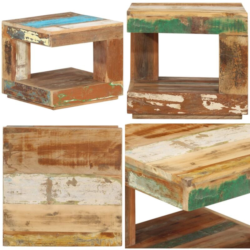 Vidaxl - Couchtisch 45x45x40 cm Altholz Massiv - Holz Couchtisch - Landhausstil Couchtisch - Vintage Couchtisch - Massives Altholz - Recycling Möbel