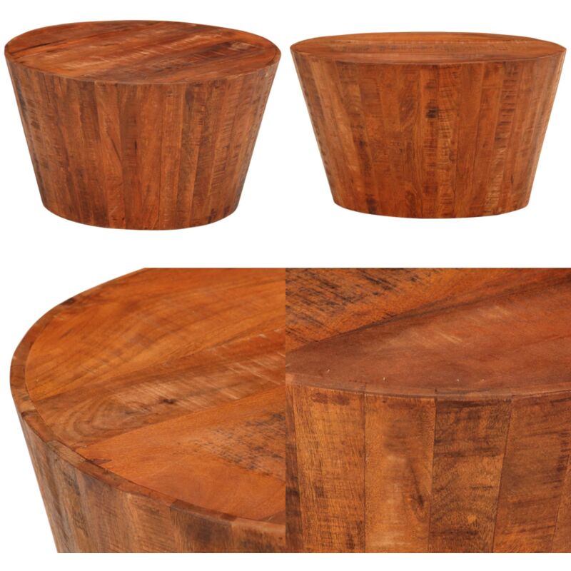 Couchtisch ø 52x30 cm Massivholz Mango - Holz Couchtisch - Mangoholz Couchtisch - Wohnzimmerschmuck - Sideboard - Kaffeetisch - Home & Living