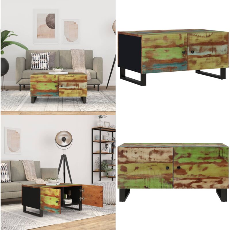 Vidaxl - Couchtisch 80x50x40 cm Altholz Massiv & Holzwerkstoff - Holz Couchtisch - Altholz Couchtisch - Wohnzimmerstil - Vintage Couchtisch - Retro