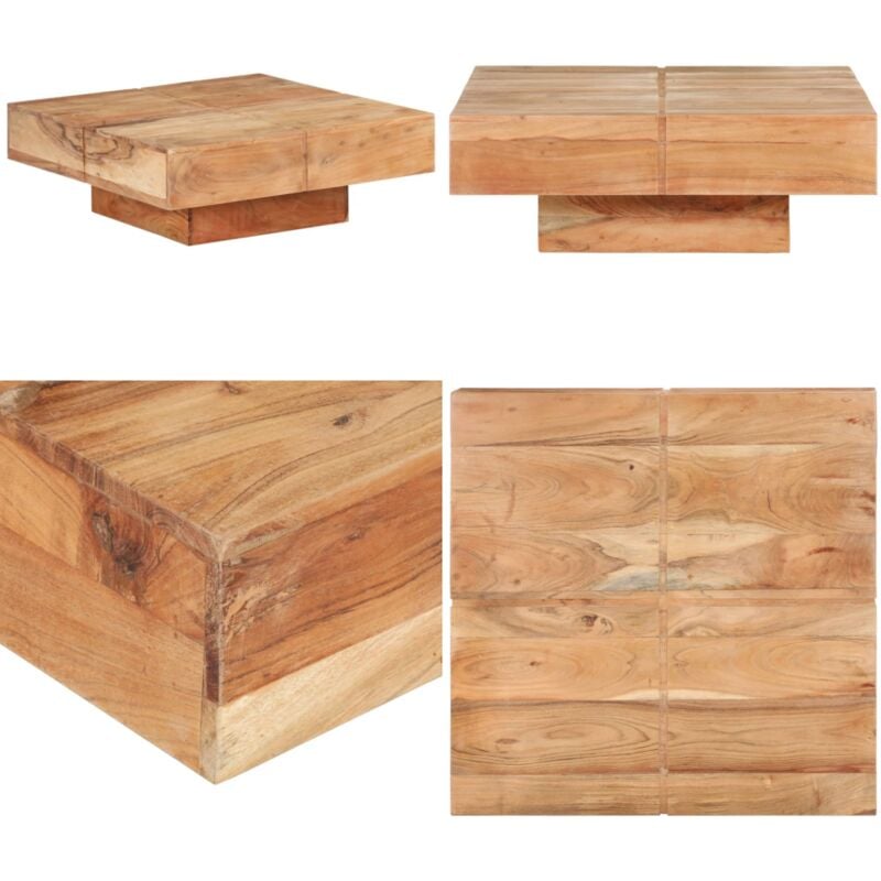 Vidaxl - Couchtisch 80x80x28 cm Massivholz Akazie - Holz Couchtisch - Akasie Couchtisch - Wohnzimmerstil - Wohnzimmer Dekoration - Massivt Holzmöbel