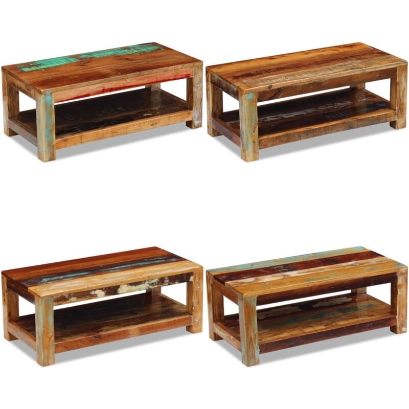 Couchtisch Altholz Massiv 90x45x35 cm - Holz Couchtisch - Vintage Couchtisch - Altholz Couchtisch - Handgefertigter Couchtisch - Wohnzimmerstil