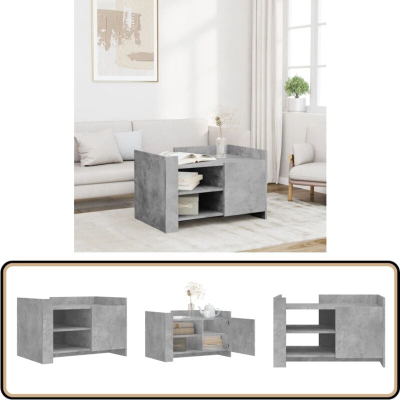 Couchtisch Betongrau 80x50x50 cm Holzwerkstoff - Betonoptik Couchtisch - Wohnzimmer Deko - Sideboard - TV Stand - Möbelstück