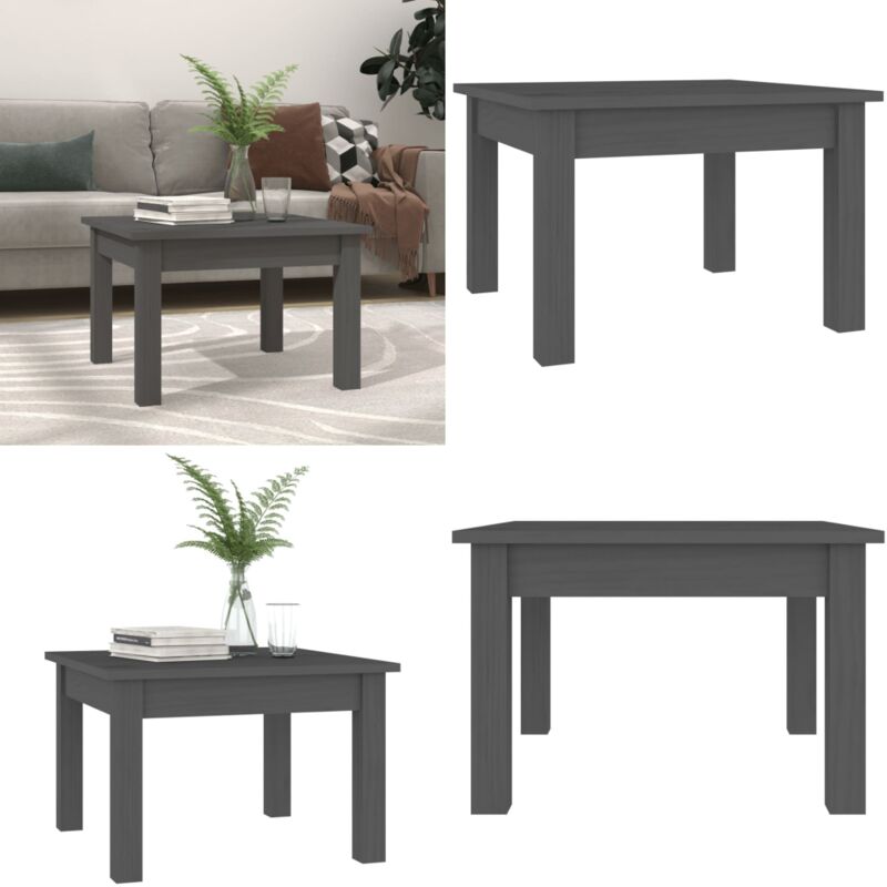 Vidaxl - Couchtisch Grau 45x45x30 cm Massivholz Kiefer - Holz Couchtisch - Kiefernholzt Tisch - Grau Couchtisch - Wohnzimmer Möbel - Side Table