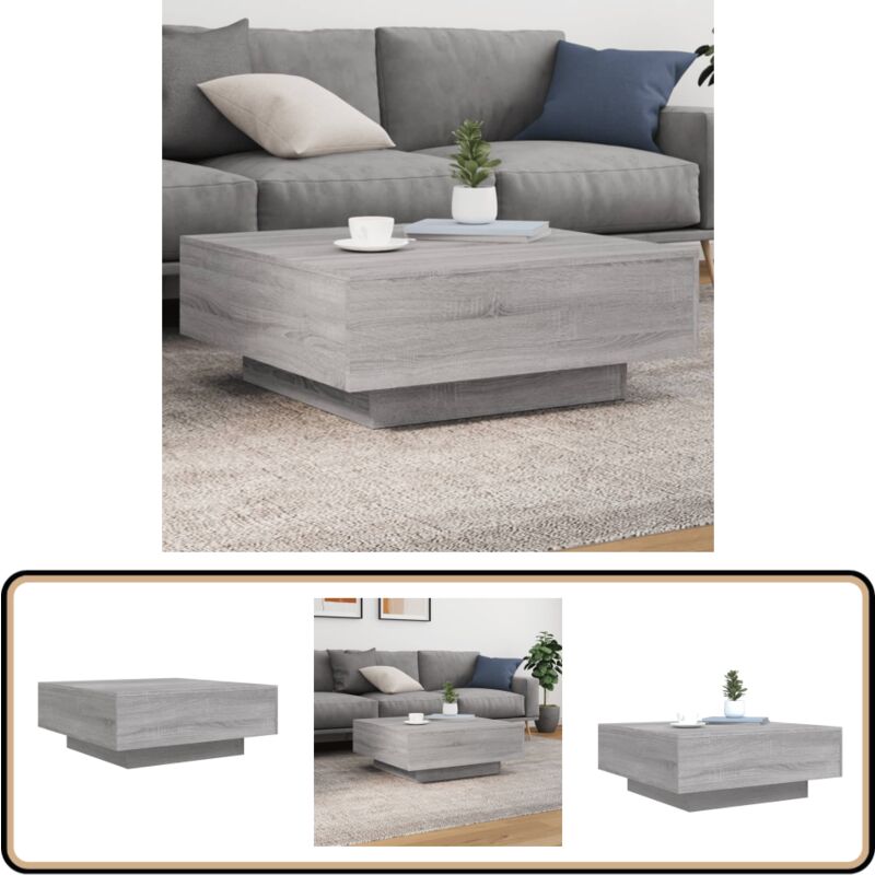 Couchtisch Grau Sonoma 80x80x31 cm Holzwerkstoff - Couchtisch - Wohnzimmerstil - Holzwerkstoff Möbel - Grau Couchtisch - Moderner Couchtisch