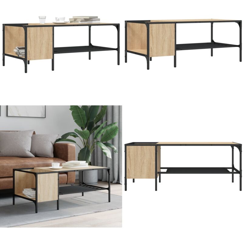 Vidaxl - Couchtisch mit Regal Sonoma-Eiche 100x51x40 cm Holzwerkstoff - Couchtisch - Wohnzimmerschreibtisch - Holztisch - Sideboard - Möbelstück