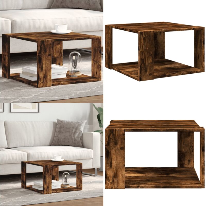 Couchtisch Räuchereiche 51,5x51,5x30 cm Holzwerkstoff - Räuchereiche Couchtisch - Holzwerkstoff Couchtisch