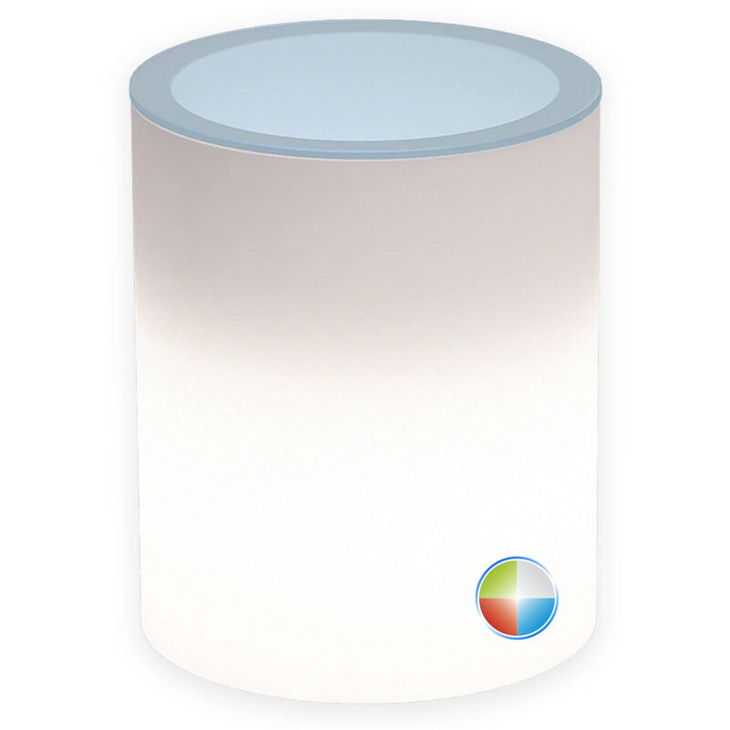 Niedriger leuchtender Tisch aus Harz für Lounge-Möbel mit Oberfläche aus strucktur Glas ø 40 h 50 cm mod. Relax Led multicolor led mit Solarbatterie.