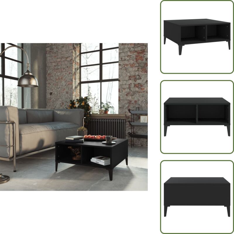 Couchtisch Schwarz 60x60x30 cm Holzwerkstoff - Couchtisch - Wohnzimmertisch - Holzt Tisch - Schwarz - Moderner Couchtisch